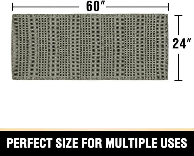 H.VERSAILTEX Waffle Bath Mat Super Absorbent Bathroom Mats Non Slip Bath Rugs for Bathroom Floor Machine Washable Dry Fast Bathroom Rugs for Beside Tub, 24" x 60", Smokey Olive