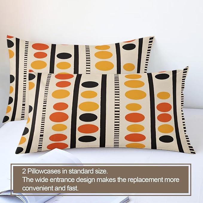 Modern Minimalism Duvet Cover Twin Size, Colorful Geometry Bedding Set 2 Piece Kids and Adults Abstract Pattern Comforter Cover with Zipper Ties & 1 Pillowcases