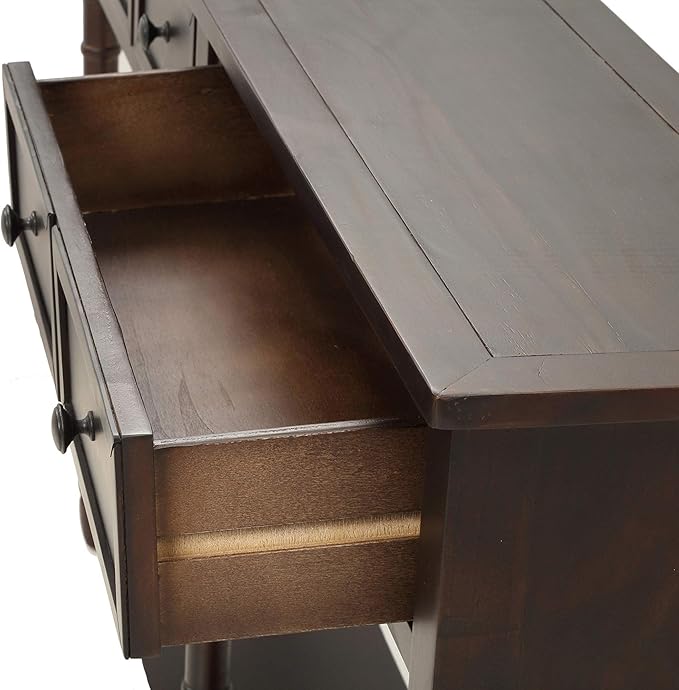 Merax Retro Console Table Sofa Table for Entryway with Drawers and Shelf Living Room Table (Espresso)
