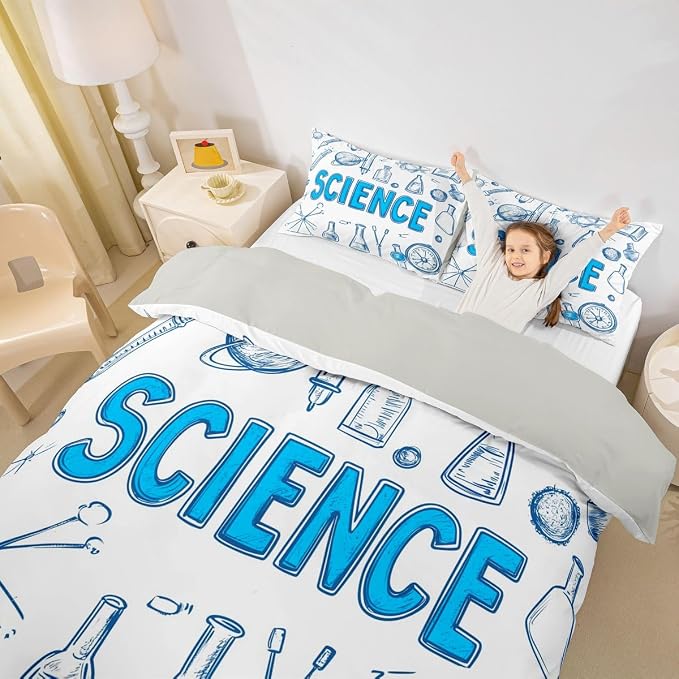 Erosebridal Science Students Duvet Cover Set Chemical Equation Queen Bedding Sets for Preteen Boys Girls | Students School Study Comforter Cover Back to School Supplies Bed Sets, Room Decor Aesthetic