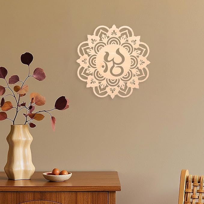HouseVibe Geometric Wood Wall Art Ornament Creative Collection 11.8 Inch Wall Sculpture Hanging Decoration for Office Dining Room Entryway- Style a