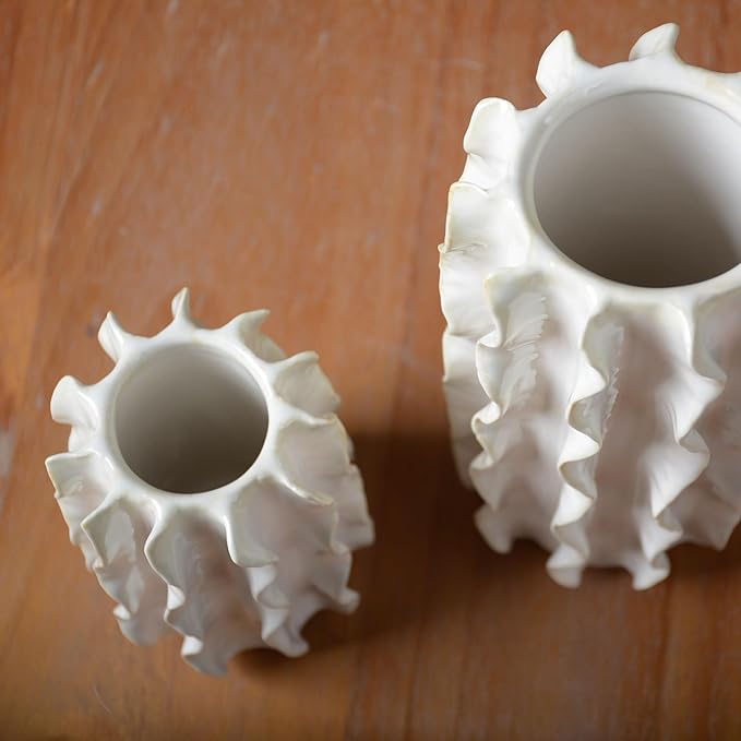 SEINHIJO Ceramic Flower Vase Ocean Figurine Decor Modern Sculpture Statue Home Gifts Tabletop Arts Crafts 8.0inch