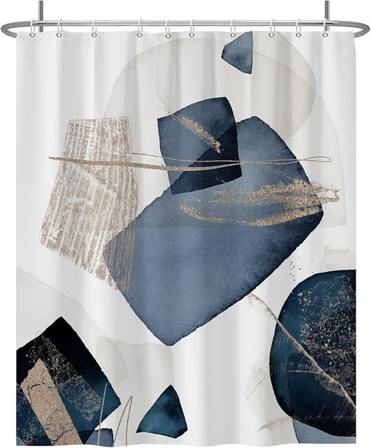 Baocicco Baocicoo Blue Grunge Texture Shower Curtain Abstract Grain Fashion Creative Design Boho Striped Shower Curtains for Hotel Spa Home Bathtubs Bath Waterproof Fabric with Hooks 60x72 Inches