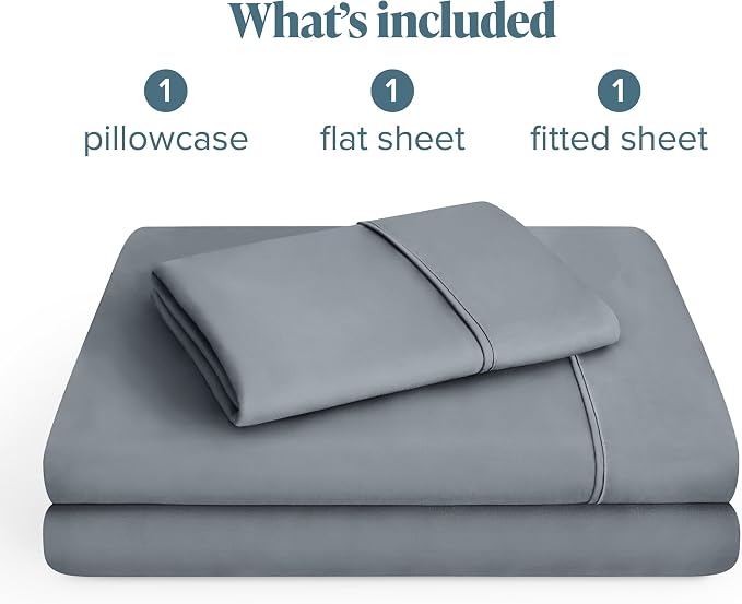 Bare Home Twin Sheet Set - 1800 Ultra-Soft Microfiber Twin Bed Sheets - Double Brushed - Deep Pockets - Easy Fit - 3 Piece Set - Bedding Sheets & Pillowcases (Twin, Steel Blue)