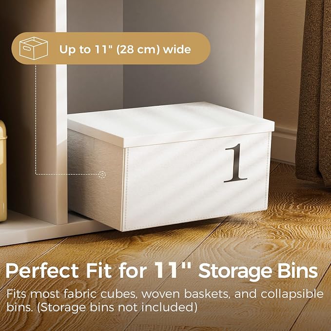 COMHOMA 9 Wood Cube Storage Organizer with Open Back and Removable Back Panels, 11In White Cube Storage Bookshelf, Cubicle Shelf Bookcase for Home Office Bedroom Living Room, Vertical or Horizontal