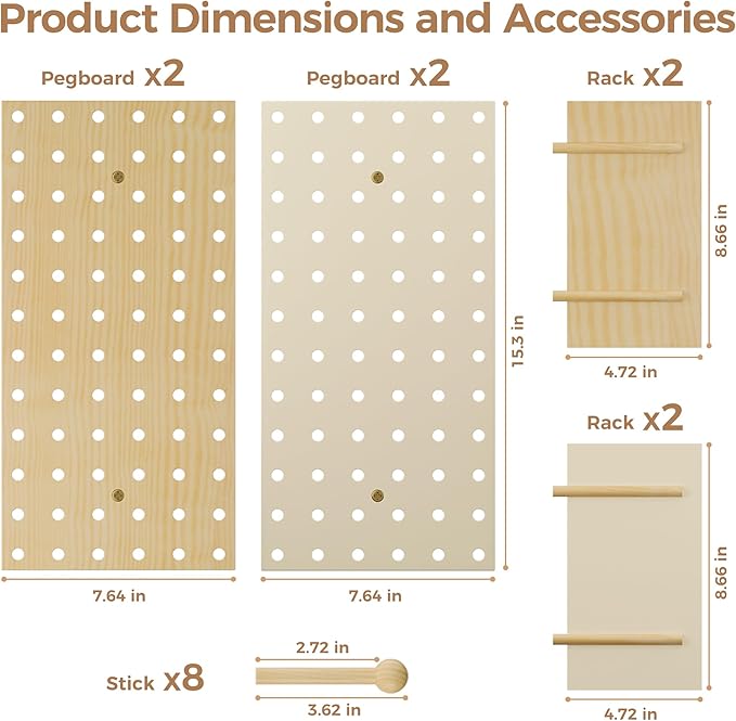 Bamworld Plant Stand Indoor Wall Decor Boho Plant Hanger Indoor Wood Wall Shelf Pegboard Hanging Plant Holder Floating Shelves Wall-Mounted Planters