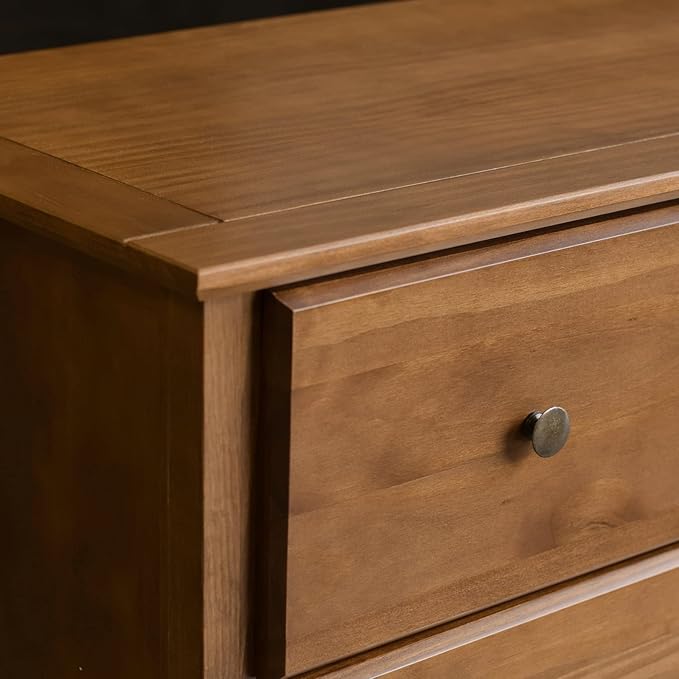 Grain Wood Furniture Shaker 6-Drawer Dresser, Solid Wood with a Walnut Finish