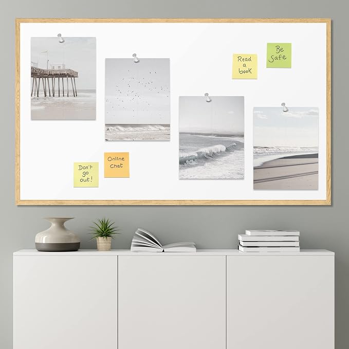SIGNWIN Poster Bathroom Decor, Wall Art Room Decor Multicolor for Living Room, Bedroom, Office White Minimalist California Ocean Beach Seashore Pier Nature Wilderness Realism Landscape - 12"x16"x4