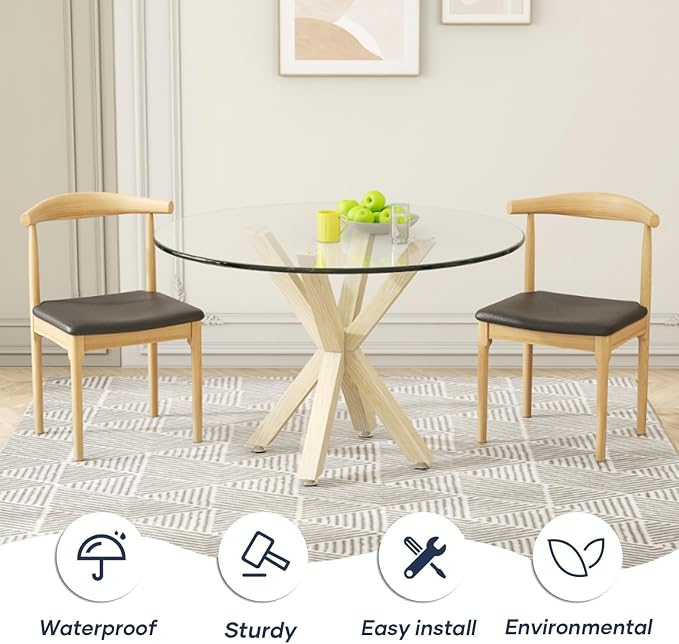Metal Table Legs 28 Inch, Artistic Heavy Duty Dining Table Base with Suction Cups & Pre-Drilled Holes, Fits Glass Marble Wood Tops, DIY Desk Coffee Table Legs, 1000LBS Capacity, Natural Colour