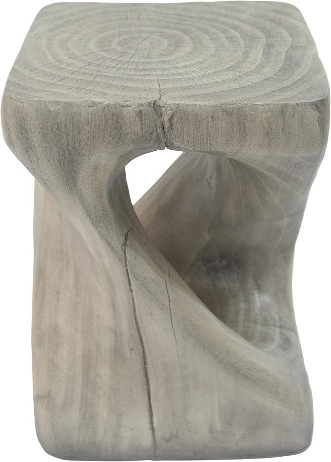 ø11.75'' Small Side Table End Table for Living Room, Modern Retro Farmhouse Countryside Style, Magnesium Oxide Material for Indoor & Outdoor, No Assembly, Wood Grain, Gray