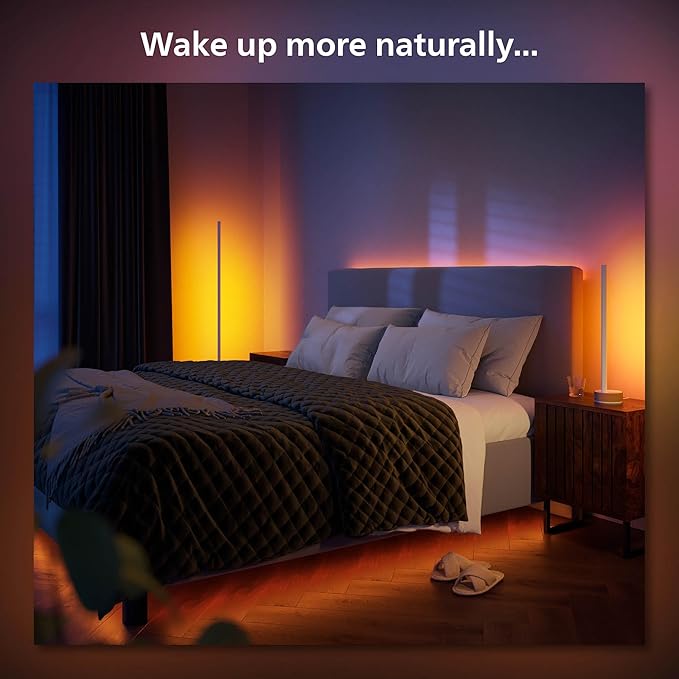 Philips Hue Signe Smart Color Changing Floor Lamp, Oak, White Color Ambiance, 1 Pack, Control with Hue App, LED Floor Lamp Compatible with Alexa, Google Assistant and Apple Homekit