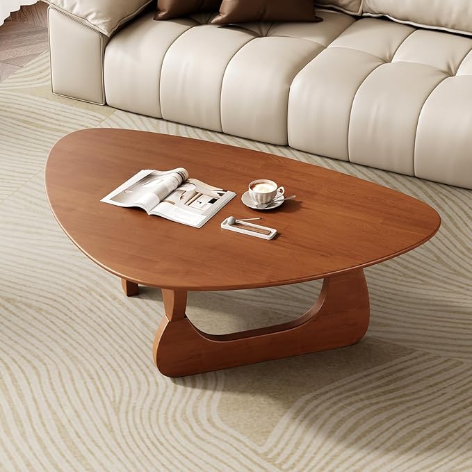 Mid Century Modern Coffee Table - Walnut Wooden Coffee Table for Living Room,Center Table Suitable for Bedroom Living Room Reception Office Tables (Walnut, Medium 39.5 * 27 * 16in)
