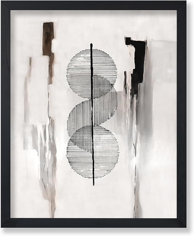 Poster Master Circle Lines Poster - Line on Ink Wash Print - Drawing Illustration - Geometric Design - Abstract Illustration - Line Design - Bedroom or Living Room Decor - 16x20 UNFRAMED Wall Decor