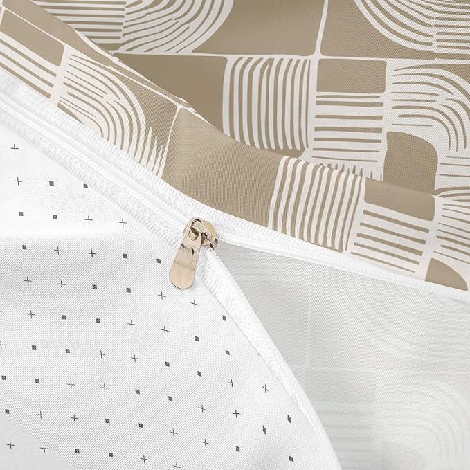 Erosebridal Mid Century Abstract Comforter Cover Full Size Bohemian Geometric Kids Duvet Cover Modern Aesthetics Striped Bedding Set For Boys Teens Adult Bedroom Decor Boho Minimalist Stripes Bed Sets