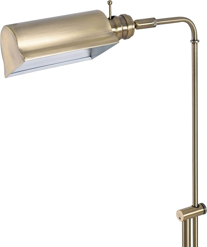 Kenroy Home Denton Floor Lamp with Antique Brass Finish, Classic Style, 50" Height, 10.125" Width, 19.5" Depth