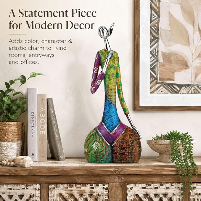 Minimalist Abstract Yoga Art Woman Statues and Sculptures, Creative Full-Color Oil Painting Art Female Statue, Modern Living Room Room Porch Centerpieces Bookcase Entryways Desktop Decor Crafts