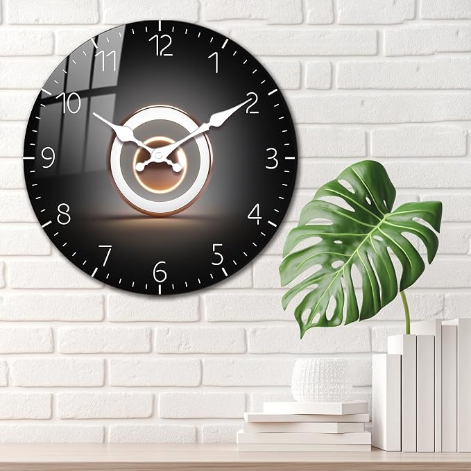 10 Inch Minimalist Black Analog Wall Clock, Silent Decorative Wall Clocks Non-Ticking Easy-to-Read, Battery Operated Wall-Clock Decor for Bedroom Living Room Kitchen