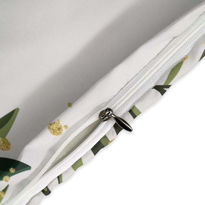 Boho Green Leaf Bedding Set,Abstract Bohemian Mid Century Aesthetic Comforter Set,Modern Simple Minimalist Geometric Plant Botanical Palm Leaf Bed Sets,Full 79"x90"