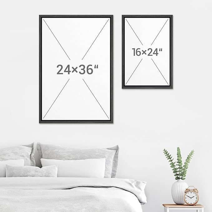 SIGNWIN Framed Canvas Print Wall Art Set Abstract Beige Flow Neutral Brushstroke Illustrations Modern Art Decorative Boho Relax/Zen Nordic for Living Room, Bedroom, Office - 24"x36"x3 Black