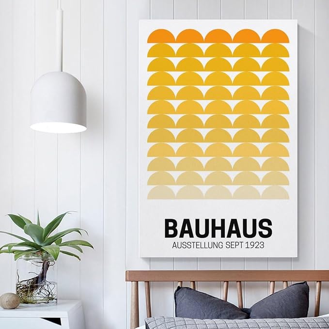 FideMm Bauhaus Vintage Poster,yellow Abstract Retro Art,Bauhaus Wall Art Poster for Room Aesthetics Canvas Wall Art Poster And Print Unframe-style 24x36inch(60x90cm)