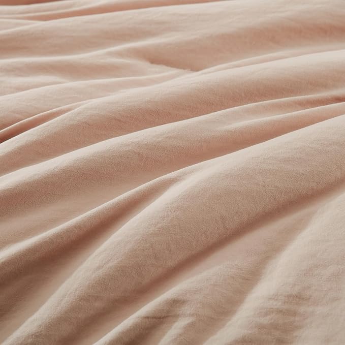 WRENSONGE Full Size Comforter Set- 7 Pieces Clay Pink Bed in a Bag Full Size Comforter with Fitted Sheet, Flat Sheet, 2 Pillow Shams, 2 Pillowcases, Warm Bedding Sets for All Season