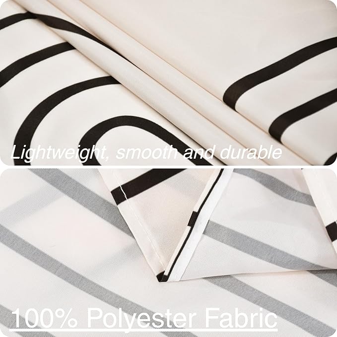 Boho Mid Century Extra Long Shower Curtain, 72Wx78H Minimalist Abstract Sun Modern Machine Washable Polyester Waterproof for Bathroom with 12 Hooks