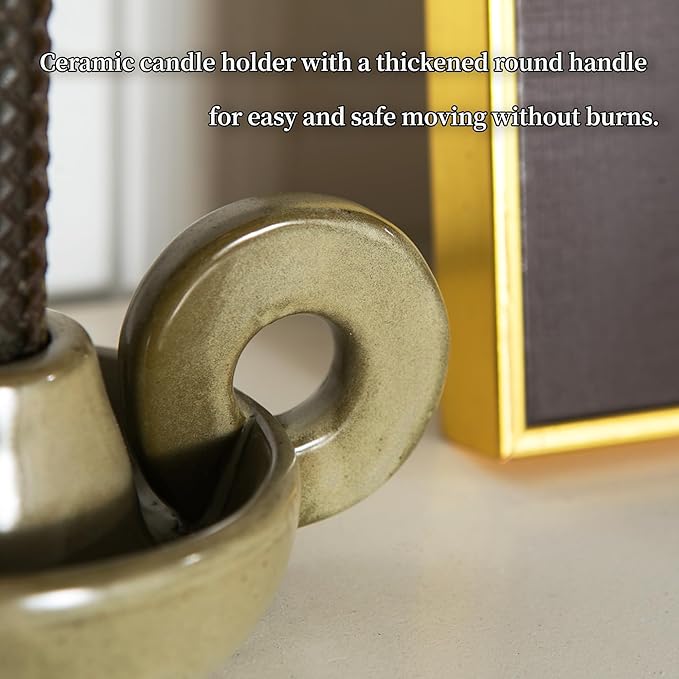 Candle Holder Ceramic Candlestick Holder, Candlelight Stand for Spell Candles, Taper Candles, and Incense, Halloween Christmas Dining Room Home Decoration Display