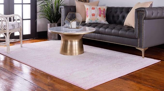 Unique Loom Bromley Collection Area Rug - Wells (2' x 3' 1" Rectangle, Pink/ Ivory)