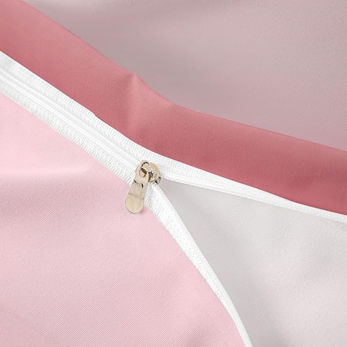 Erosebridal Ombre Blush Pink Toddler Comforter Cover Girly Pastel Pink Duvet Cover for Kids Teens Princess Gradient Bedding Set Aesthetic Dreamy Bed Set with Zipper