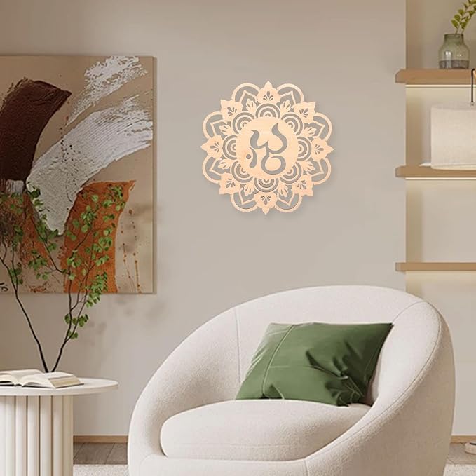 HouseVibe Geometric Wood Wall Art Ornament Creative Collection 11.8 Inch Wall Sculpture Hanging Decoration for Office Dining Room Entryway- Style a