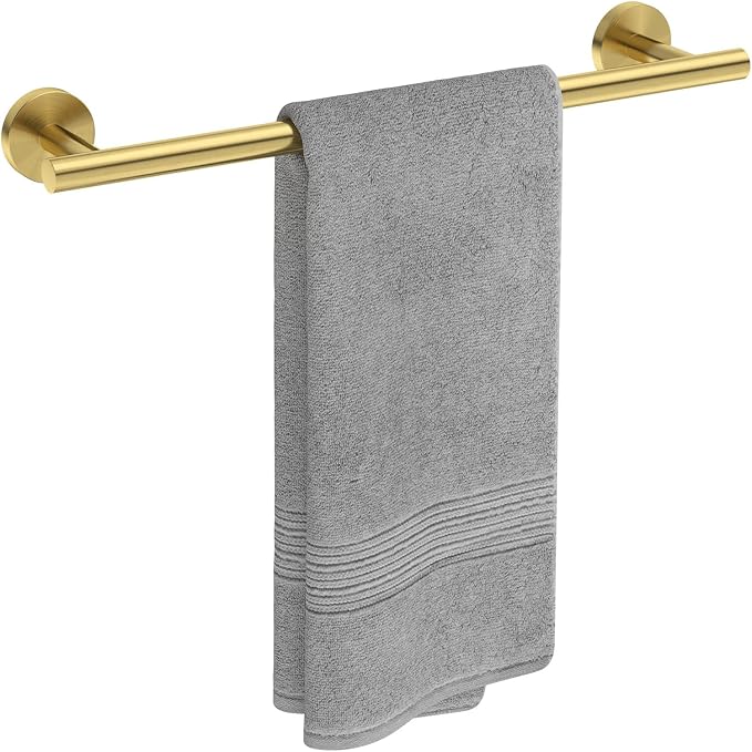 USHOWER Light Gold Towel Bar, 18-Inch Towel Racks for Bathroom Wall-Mounted, SUS304 Stainless Steel Towel Rod (Total Length 20-Inch)