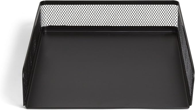 TRU RED Front‑Load Stackable Metal Letter Tray – Desktop Paper Organizer for Office Files & Documents