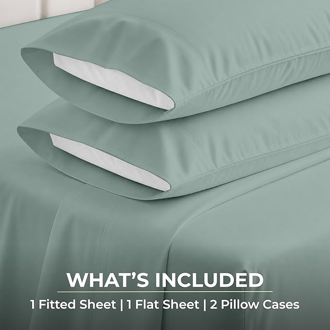 SGI bedding 100% Egyptian Cotton Sheets King Size – 600 Thread Count Sheets Set, Soft, Cooling, 15" Deep Pocket, Luxury Hotel Bedding, Breathable, Durable - Aqua Green