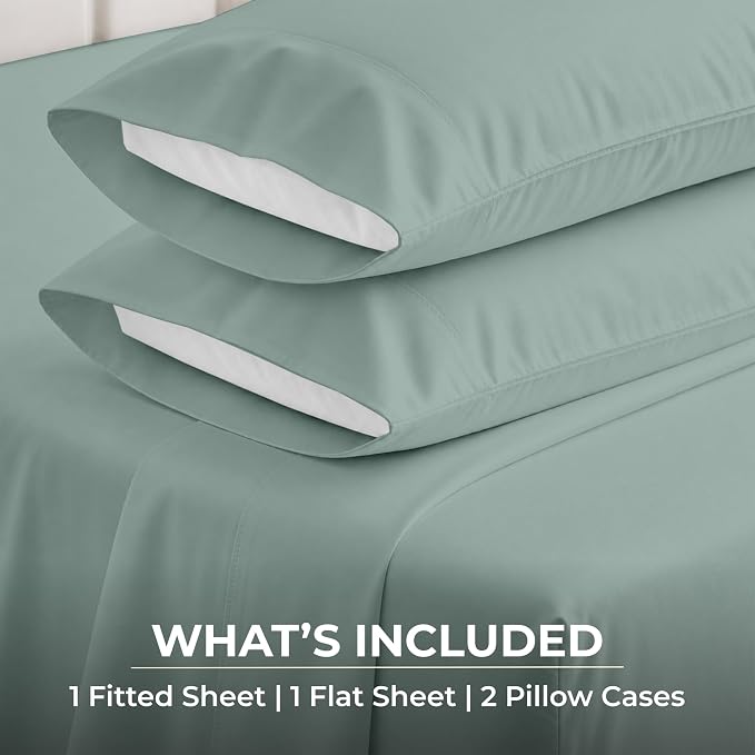SGI bedding 100% Egyptian Cotton Sheets Queen Size – 600 Thread Count Sheets Set, Soft, Cooling, 15" Deep Pocket, Luxury Hotel Bedding, Breathable, Durable - Aqua Green