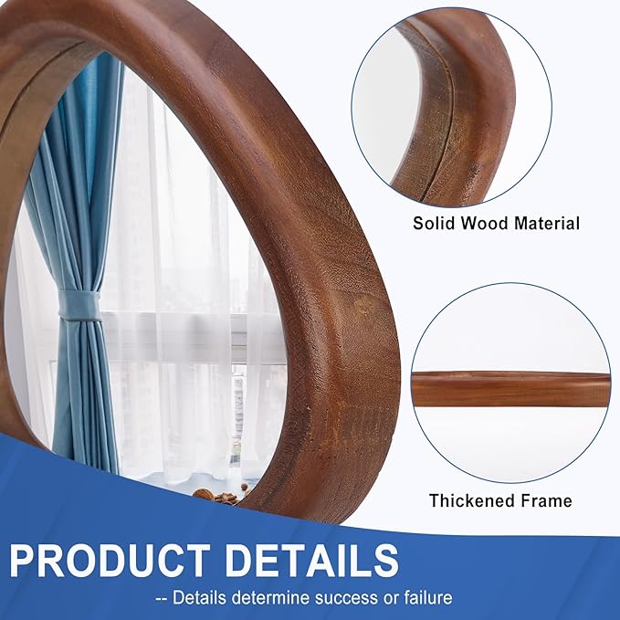 MAGFLERUM Irregular Wall Mirror, 30 * 20 inch Asymmetrical Wood Mirrors, Entryway Mirror, Hanging Vertically and Horizontally. Mirrors for Wall Decor (Black Walnut)