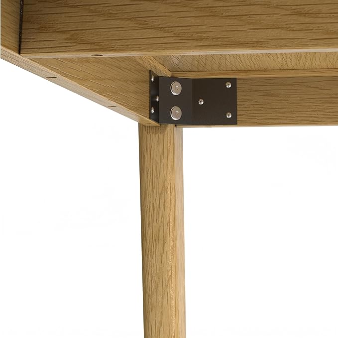 SIMPLIHOME Draper Dining Table - 66 inch Wide Solid Oak Veneer Rectangular Table, Mid-Century Modern Style for Dining Room or Kitchen with Tapered Legs and Spacious Surface, Seats 6