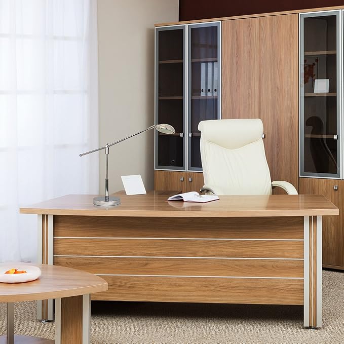 Simple Designs LD1035-CHR 21" 3W Balance Arm LED Desk Lamp with Swivel Head, Chrome (Pack of 2)