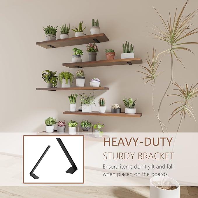 5 Tier Book Shelf,Long Floating Shelf for Wall 36 inch,Wall Mounted Bookshelf with Heavy Duty Brackets,Large Bookcase