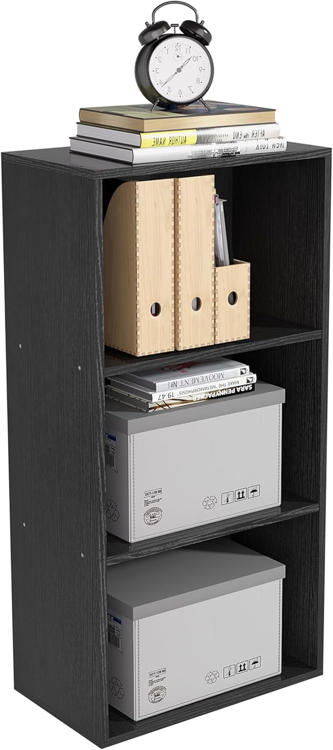 Wooden 3 Cube Storage Organizer, 3 Tier Low Bookcase Freestanding Storage Display Organizer,Versatile Cubes Shelf and Cubby Unit for Any Space