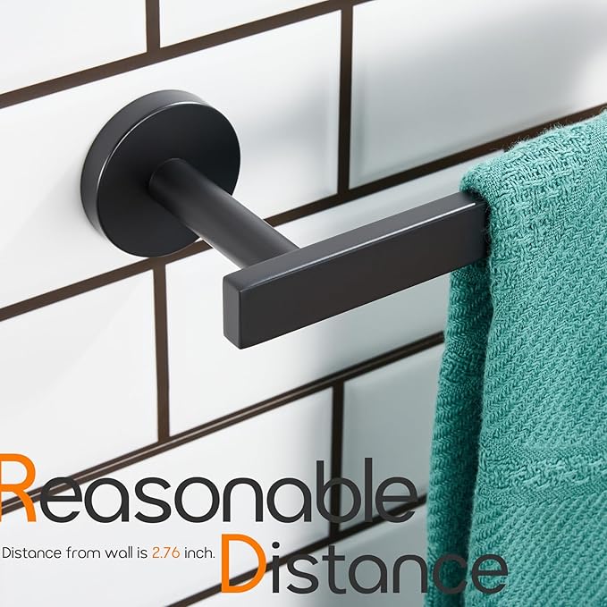 Hand Towel Rings Matte Black Bathroom Towel Holder Modern Small Bath Towel Bars Stainless Steel Wall Mount AN3001MB