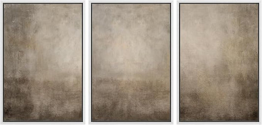 MUDECOR Framed Wall Art Print Set Neutral Abstract Landscape Illustrations Modern Art Boho Decorative Colorful Chic for Living Room, Bedroom, Office - 16"x24"x3 White