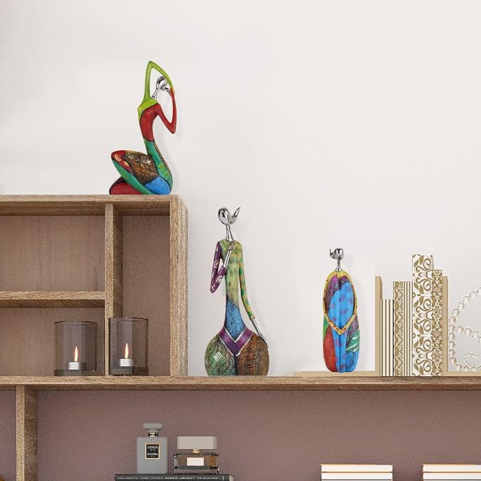 SHENGTIAN Yoga Statues Figurines for Home, Colorful Abstract Women Figurines, Minimalist Abstract Art Woman Statues, Modern Living Room Room Porch Centerpieces Bookcase Entryways Desktop Decor Crafts