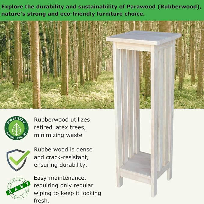 International Concepts Mission Plant Stand, 36-Inch High, Solid Parawood, Unfinished