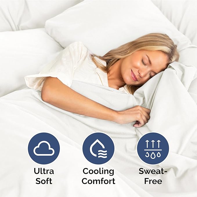 Hotel Luxury Durable Bed Sheets - Full Size 4 Piece Sheet Set - Extra Soft, Breathable & Cooling - Deep Pockets, Easy-Fit & Wrinkle-Free - Antique White Oeko-Tex