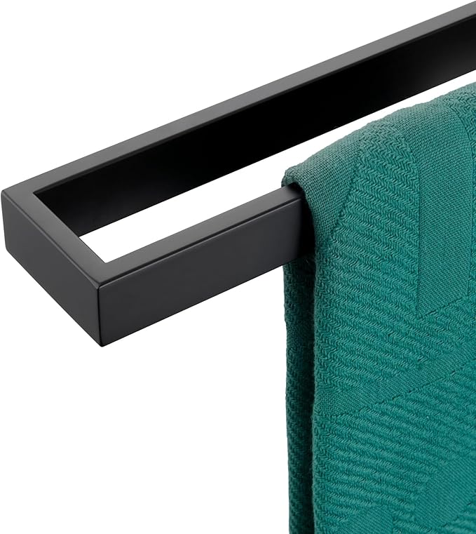KOKOSIRI Towel Bar Matte Black Bath Towel Holder 20-Inch Kitchen Rack Stainless Steel for Bathroom Hardware Wall Mounted, 1 Pack B4008BK-L20