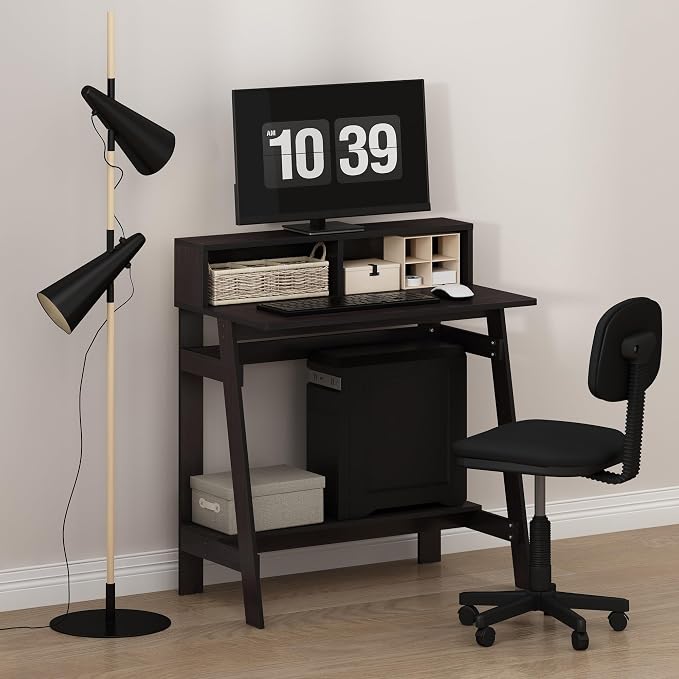 Furinno Simplistic A Frame Computer Desk, Dark Walnut