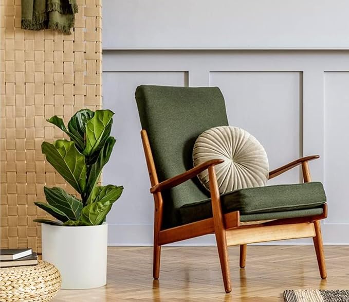 Fox & Fern Large Indoor Planter, Modern Large Plant Pot for Indoor or Outdoor, UV and Frost Resistant - 10 Inch, Polystone, Matte White Flower Pot with Drainage Plug
