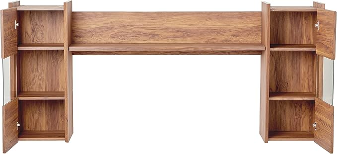 Modway EEI-3436-WAL Visionary Wall Mounted Shelves, Walnut