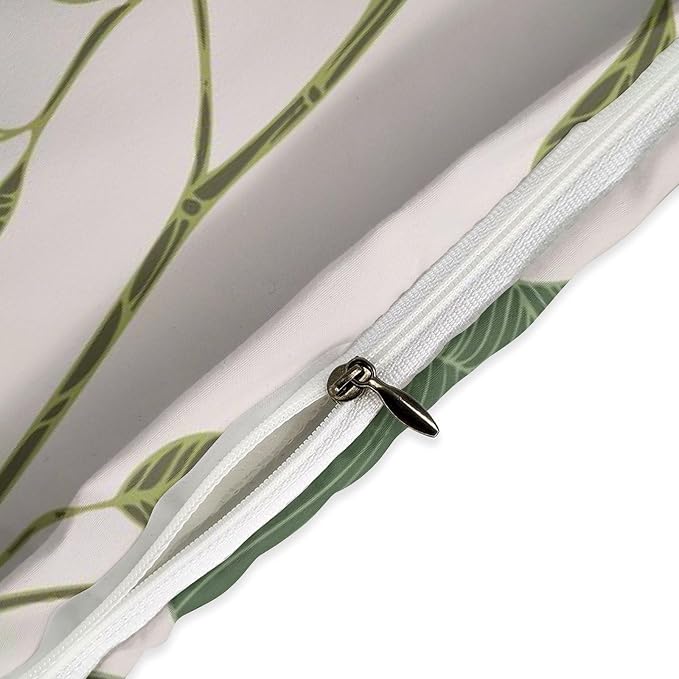 Boho Sage Green Comforter Set,Mid Century Tropical Plant Palm Leaves Abstract Minimalist Geometic Modern Bedding Set with Pillowcase for Bedroom Bed Decor,King 102"x90"