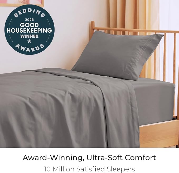 Mellanni Twin XL Sheets Set - 3 PC Iconic Collection Bedding - Hotel Luxury, Extra Soft, Cooling Bed Sheets - Wrinkle, Fade, Stain Resistant (Twin Extra Long, Taupe)